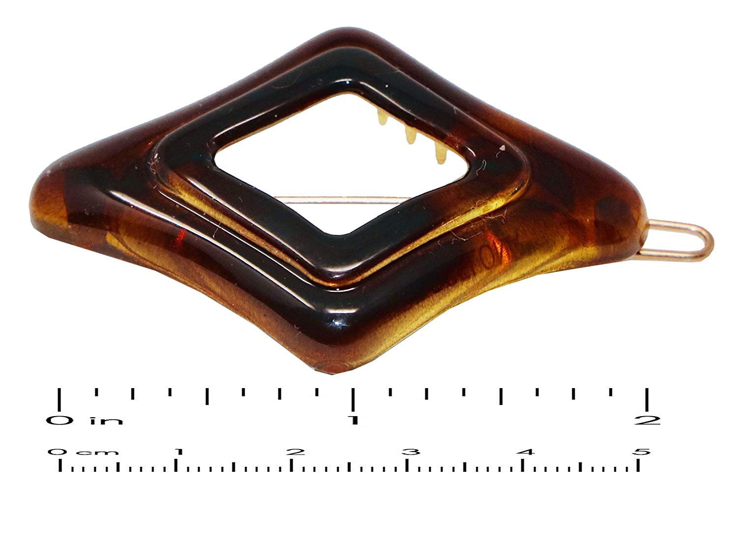 Parcelona French Rhomb Shell Small 2" Snap Hair Clip Barrette