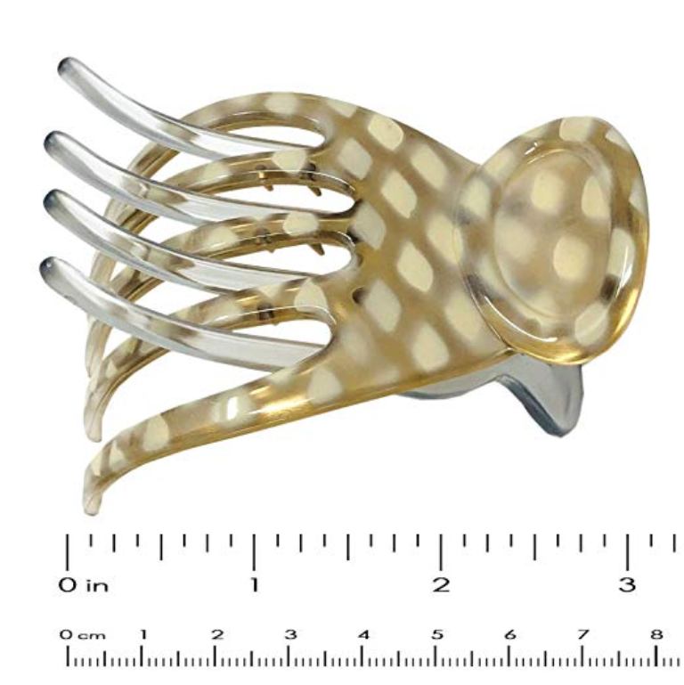 Parcelona France Golden Touch Ivory Dots Basic Side Slide Hair Claw Clip Clamp