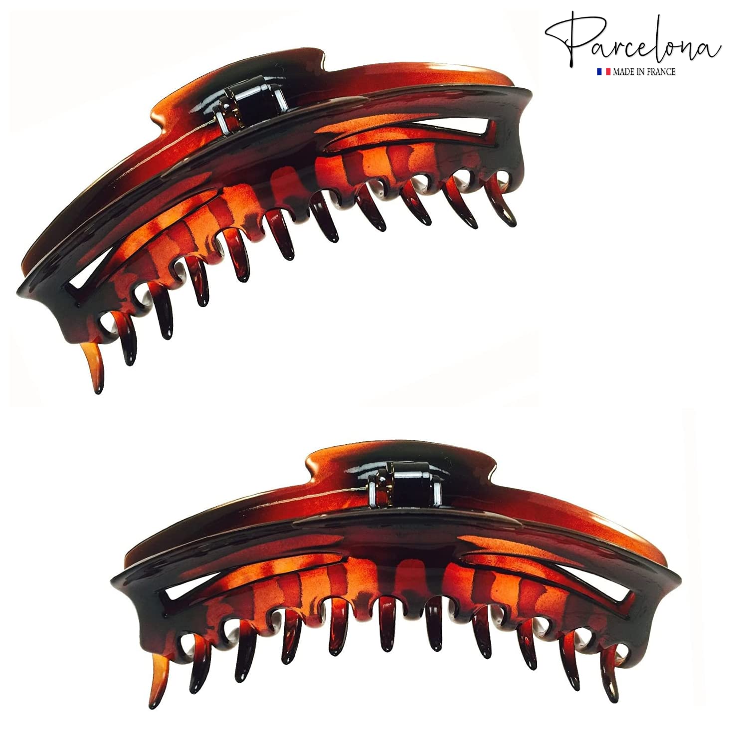 Parcelona French Bend Narrow Extra Large Jumbo Black Jaw Hair Claw Clip