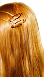 Parcelona French Ellipse Shell Design Medium Set of 6 Snap Clic Clac Hair Pins
