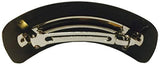 Parcelona French Curved Extra Large Black Celluloid Wide Hair Clip Barrette