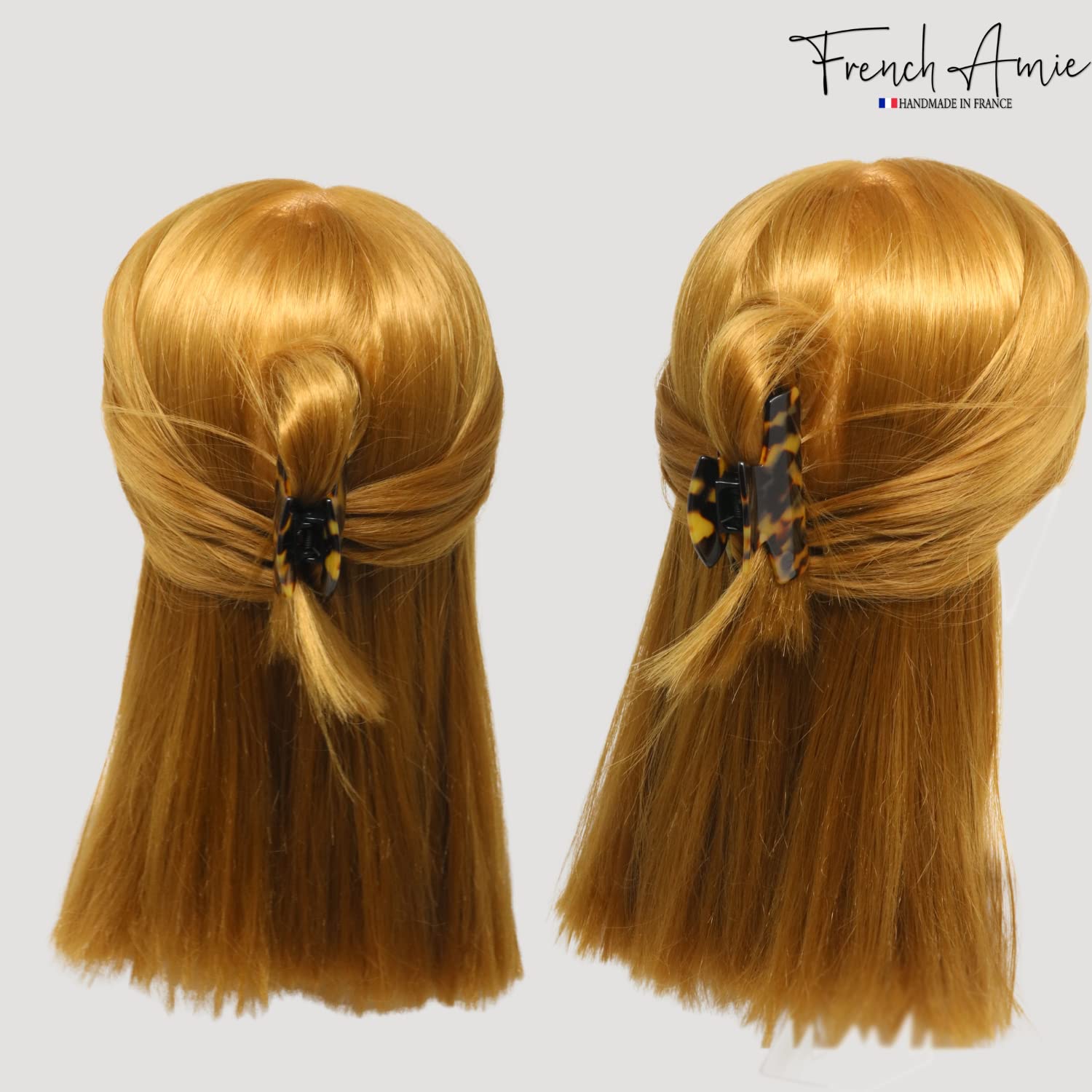French Amie Chic Small Handmade Cellulose Acetate Jaw Hair Claw Clips