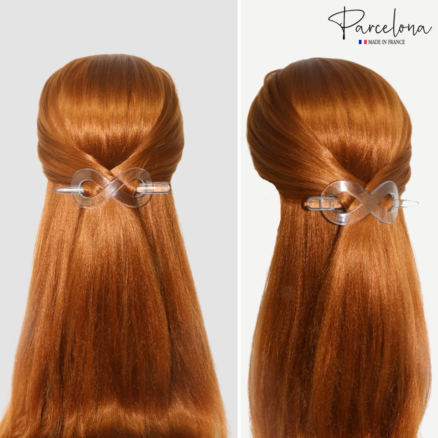 Parcelona French Infinity Medium Cellulose Hair Slider Bun Cover for Women