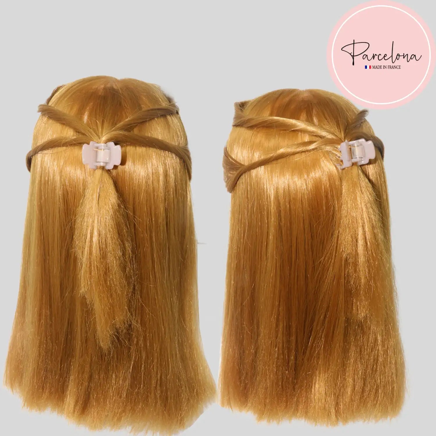Parcelona French Glossy Square Very Small Cellulose Hair Claws for Women 2Pcs