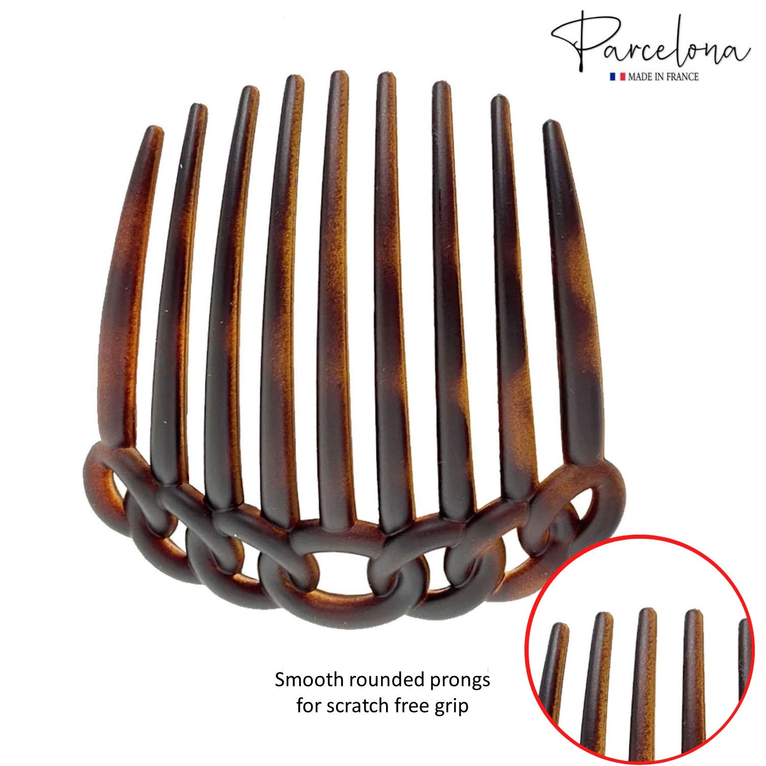 Parcelona French Twisted Circles Shell Matte Finish Set of 2 Flexible Side Hair
