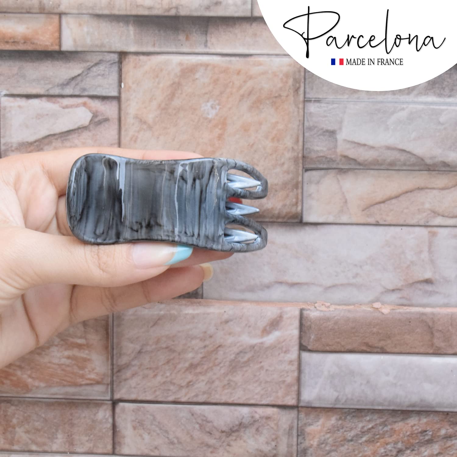 Parcelona French Simply Bear Paw Medium 3” Cellulose Hair Claw Clip for Women