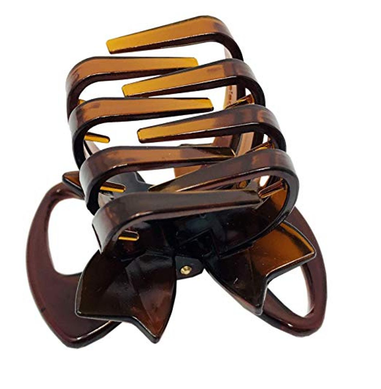 Parcelona French Small Ribbon Shell Cellulose Covered Spring Hair Claw Clutcher