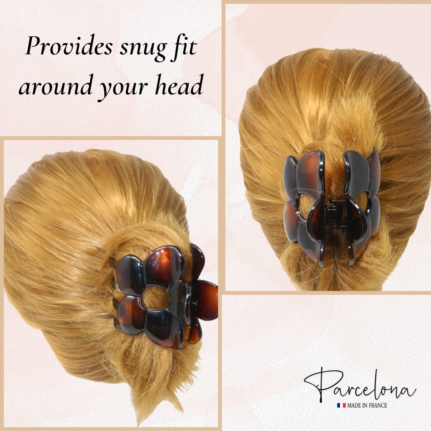 Parcelona French Big Flower Hair Claw 2.75" Jaw Clip Cellulose Acetate Hair Accessories