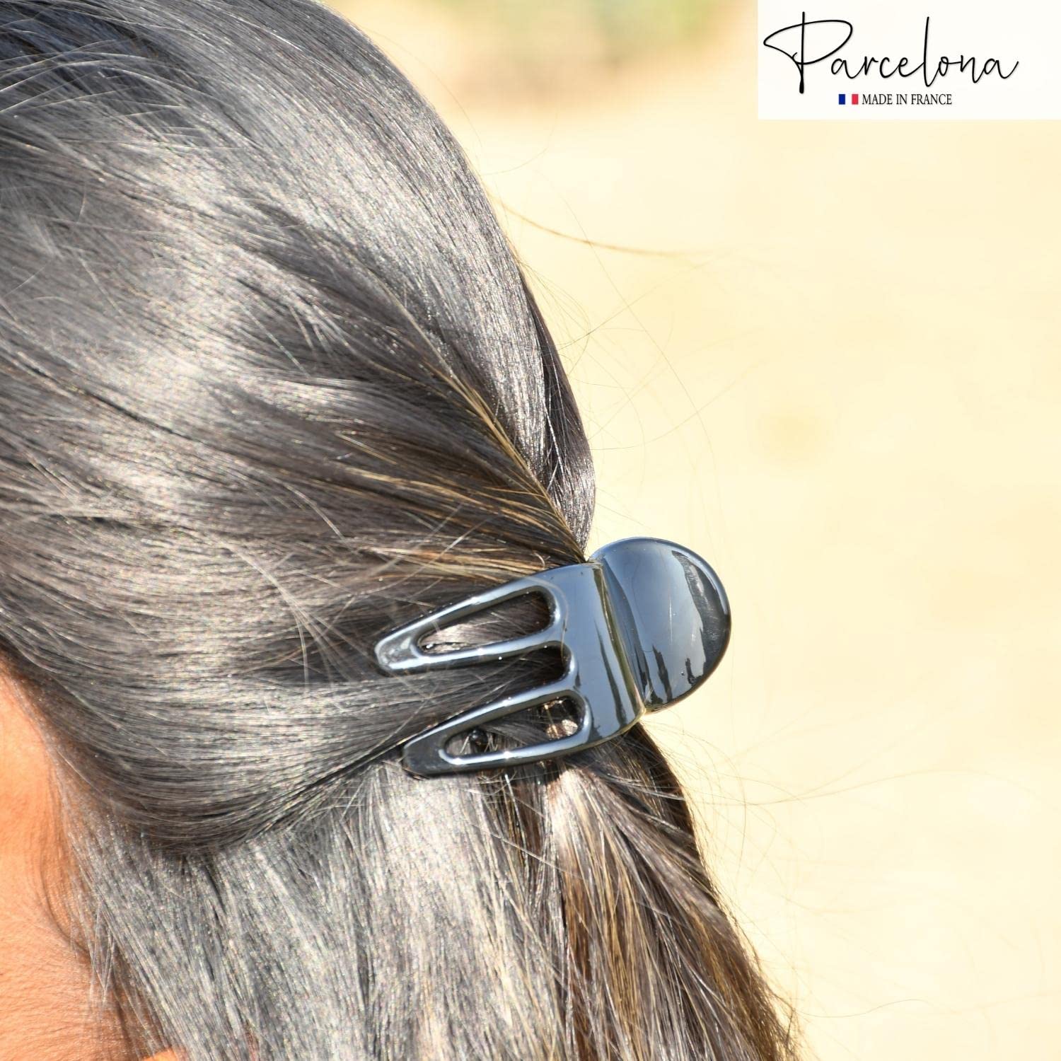 Parcelona French Simply Bear Paw Medium 3” Cellulose Hair Claw Clip for Women