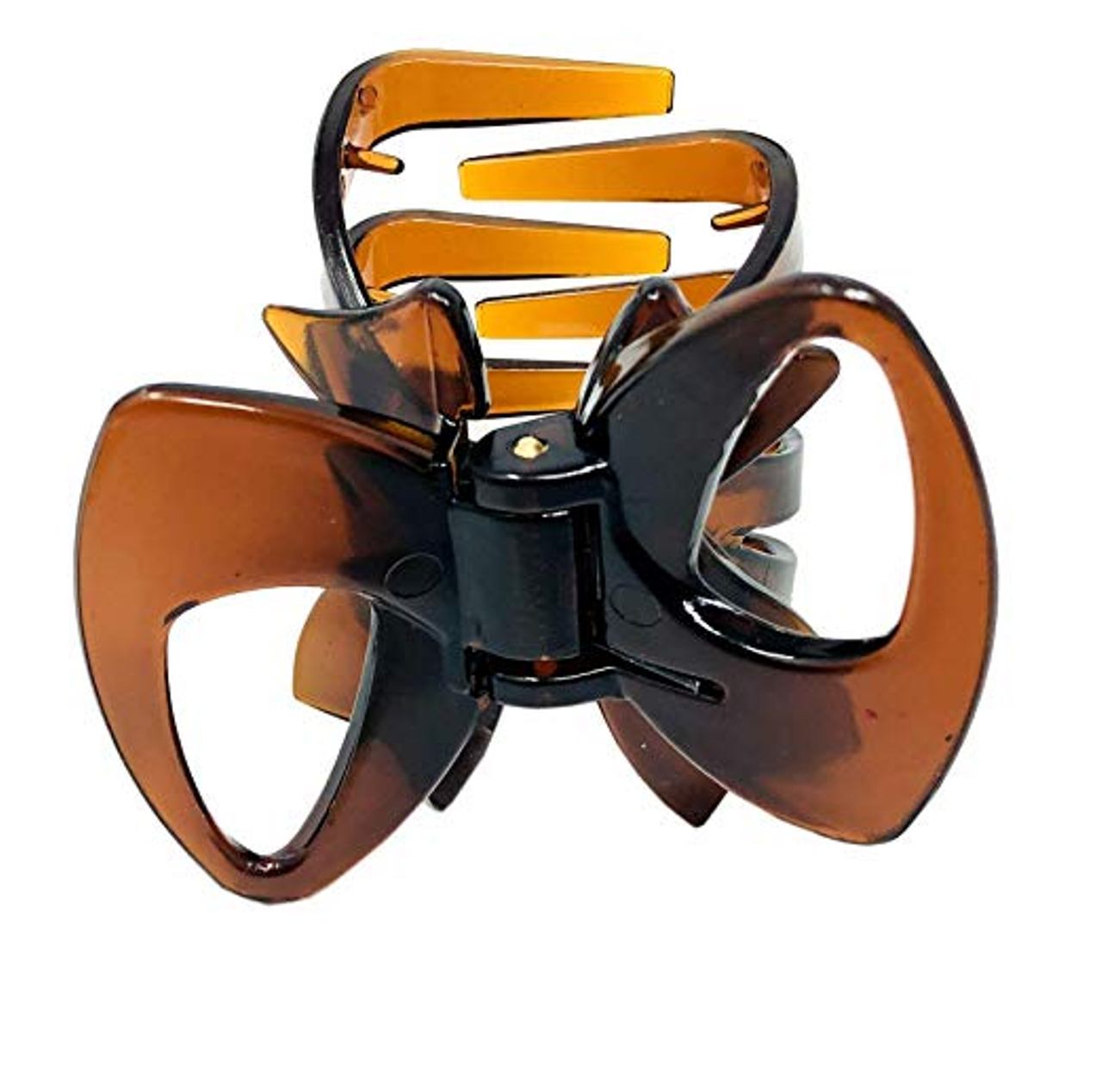 Parcelona French Small Ribbon Shell Cellulose Covered Spring Hair Claw Clutcher