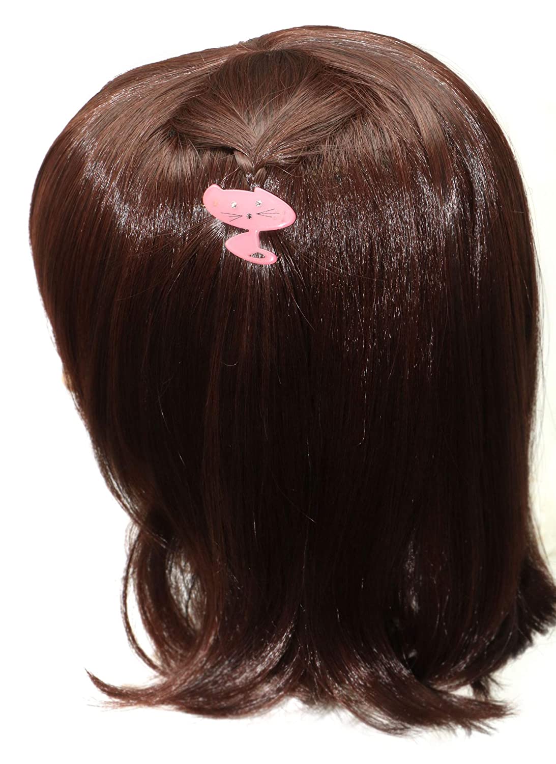 French Amie Cute Kitty Crystals Light Pink Small 1 3/4” Handmade Side Slide Hair