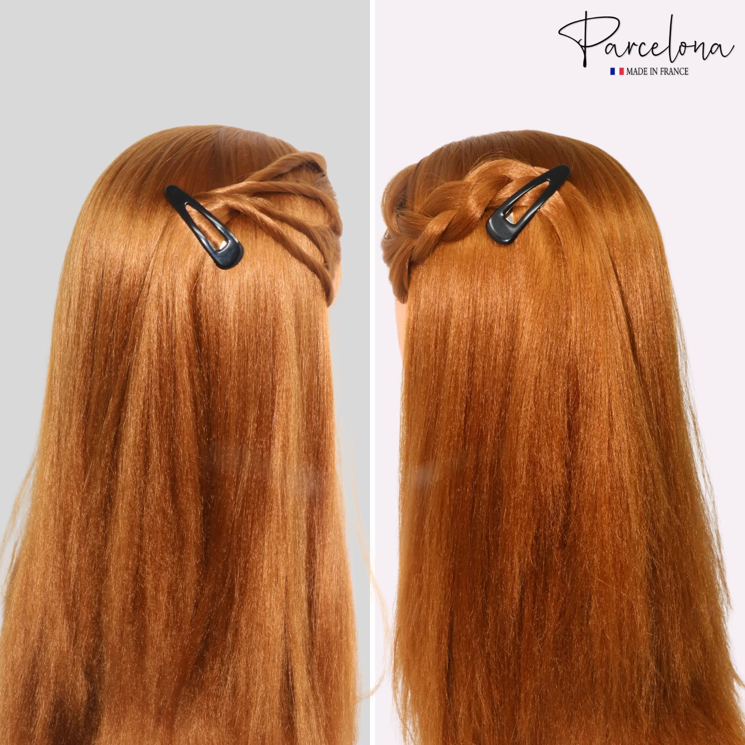 Parcelona French Clic Clac 2 1/4" Cellulose No Slip Grip Snap Hair Clips