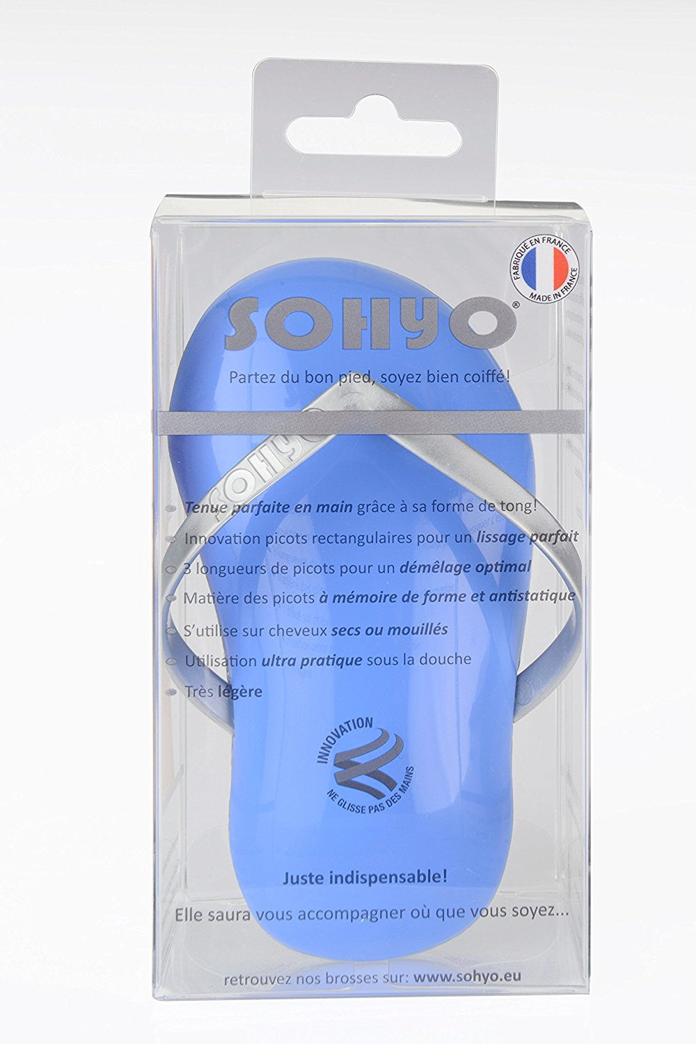 Sohyo Flip Flop Silver Pacific Small Tangle Free Brush Comb For Wavy Hair Types-Sohyo-ebuyfashion.com