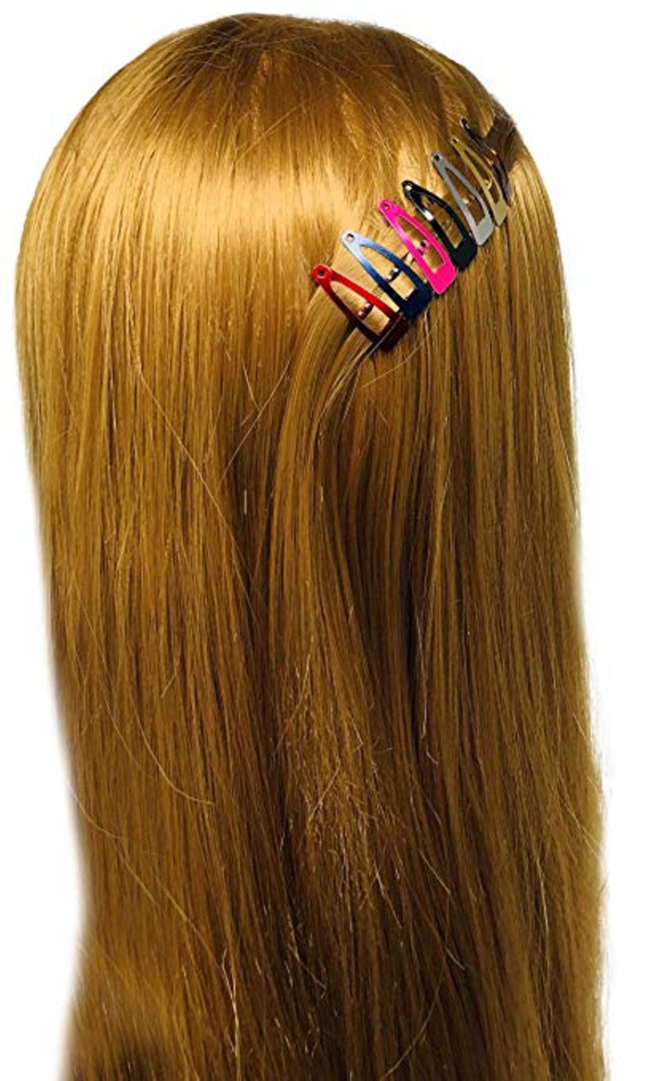 Parcelona French Mini Multi Colored Pack of 14 Clic Clac Metal Snap Hair Pins