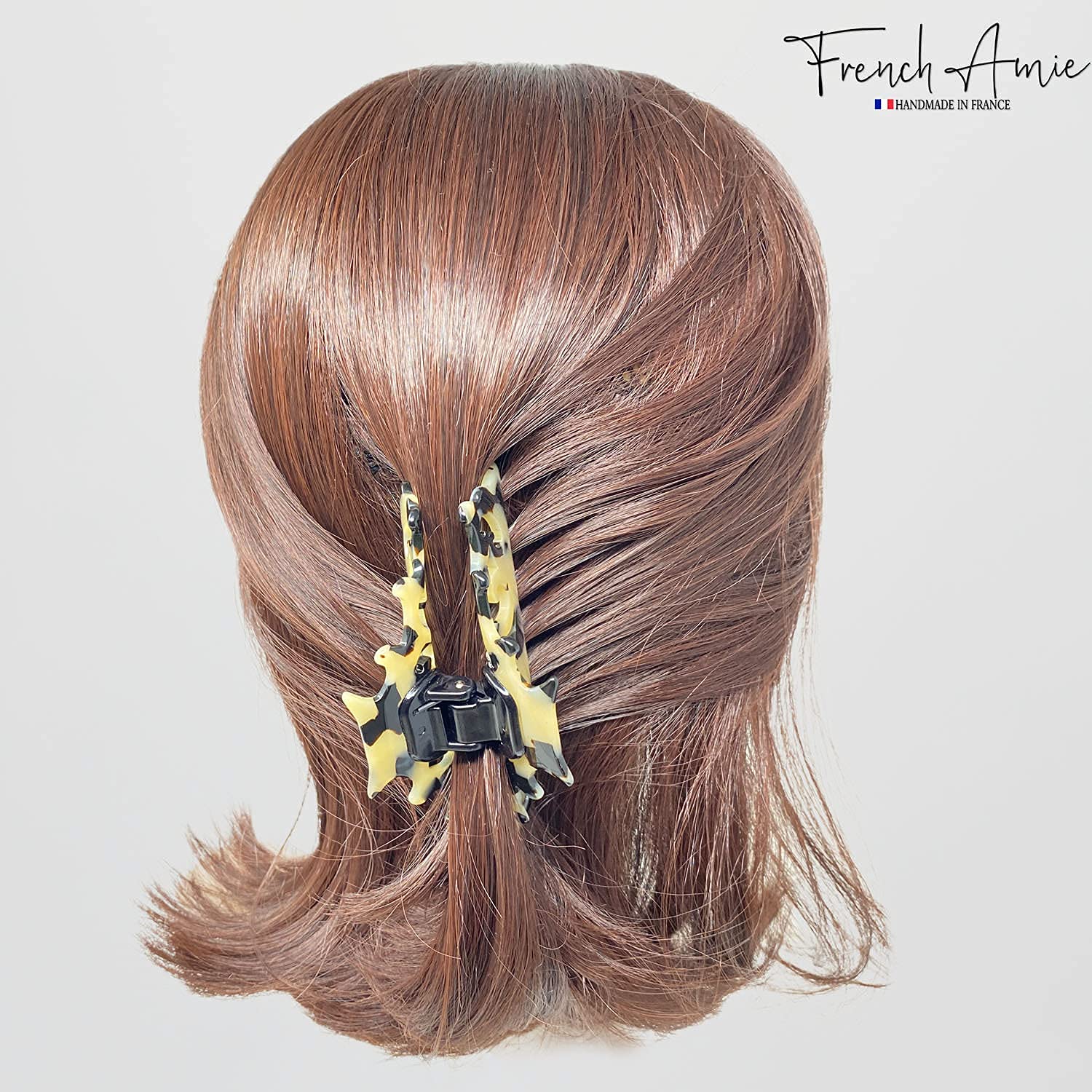 French Amie Beau Medium Handmade Cellulose Jaw Hair Claw for Women and Girls