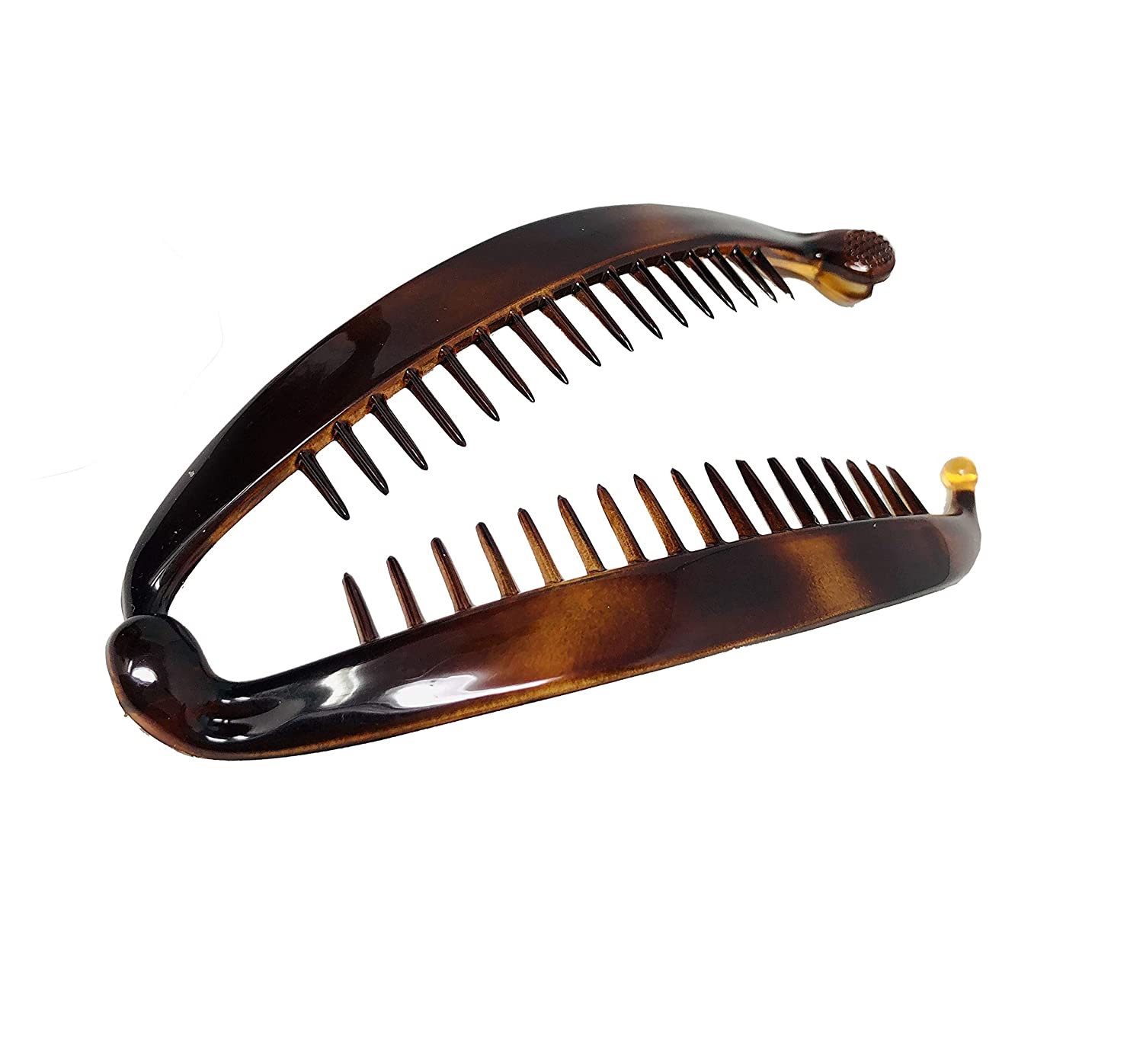 Parcelona French Curved Shell Medium Cellulose Ponytail Holder Banana Hair Clip