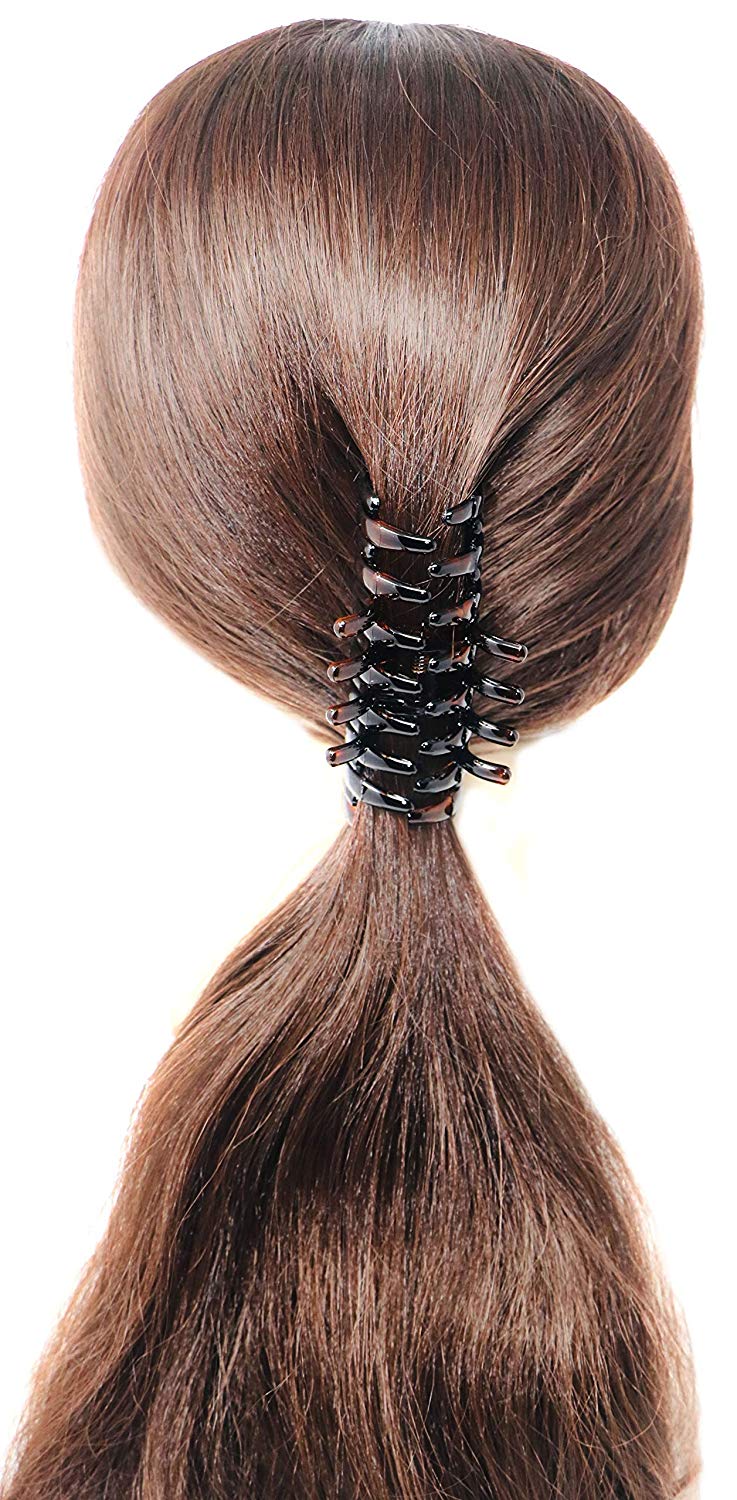 Parcelona French Spiral Curve Shell Large No Slip Grip Cellulose Jaw Hair Claw for Women