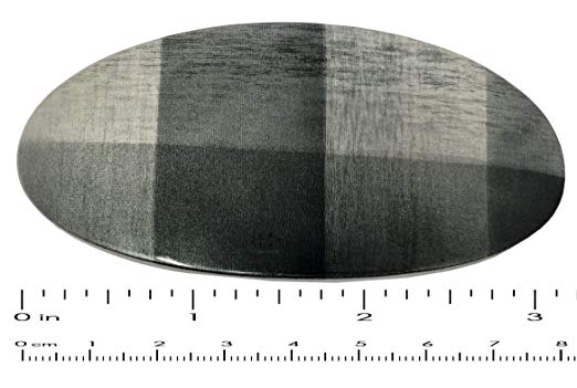 Parcelona French Oval Wide Large Grey Black Checks Cellulose Hair Clip