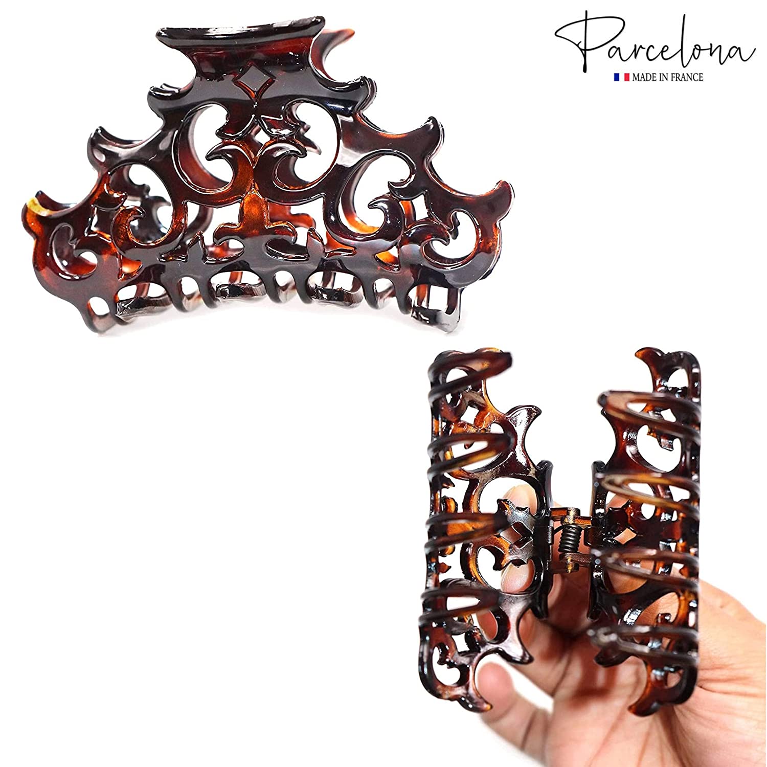 Parcelona French Beau Medium Black Jaw Hair Claw Clip Clutcher Clamp