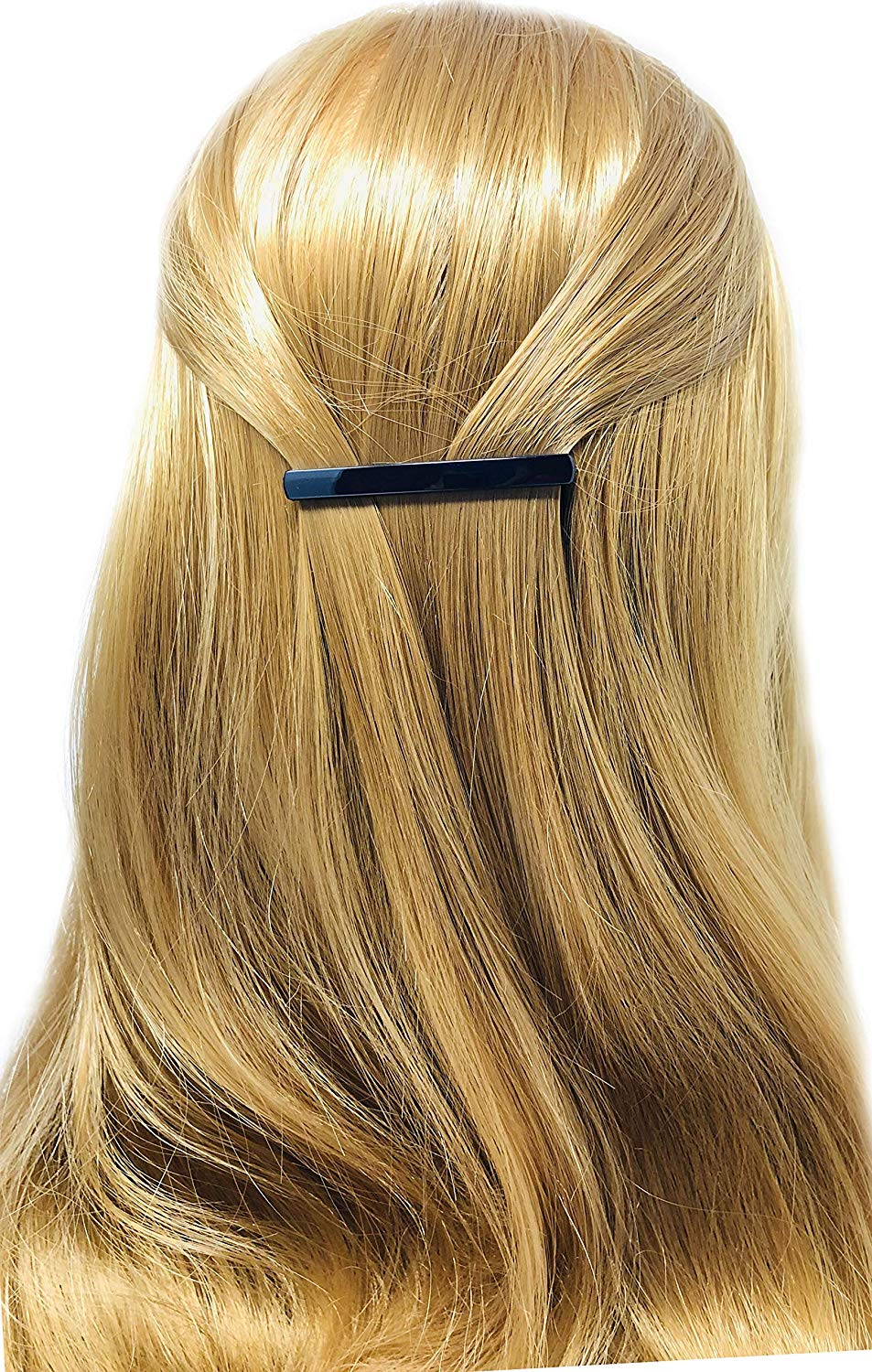 Parcelona French Svelte Shell N Black Cellulose Hair Barrettes for Women(4 Pcs)