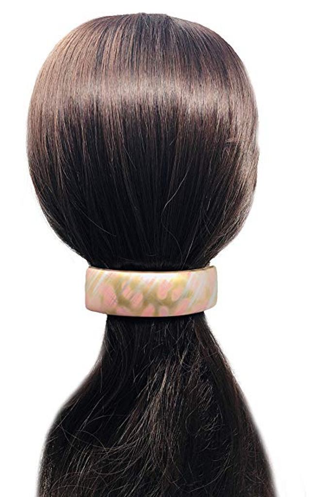 Parcelona French Pink Touch Curved Cellulose Volume Hair Clip Barrette