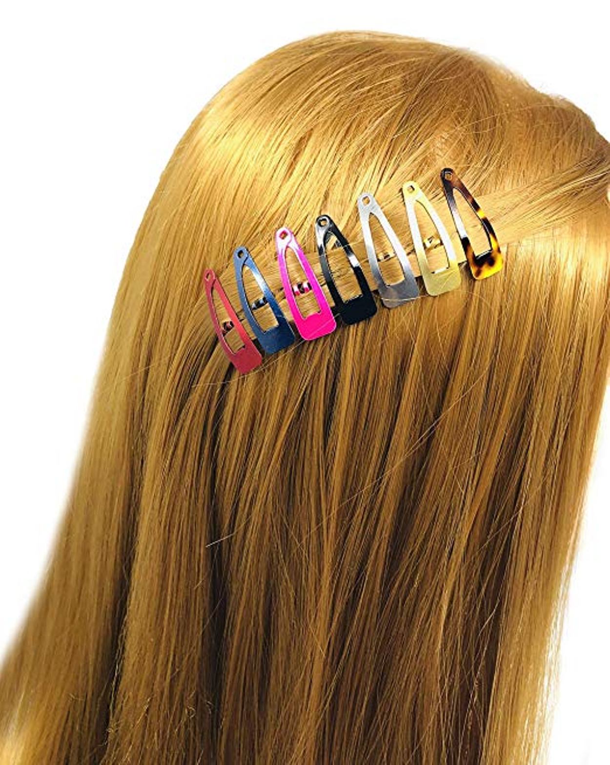 Parcelona French Mini Multi Colored Pack of 14 Clic Clac Metal Snap Hair Pins