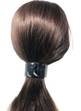 French Amie Half Circle Curved Pearl Black Handmade Celluloid Hair Clip Barrette