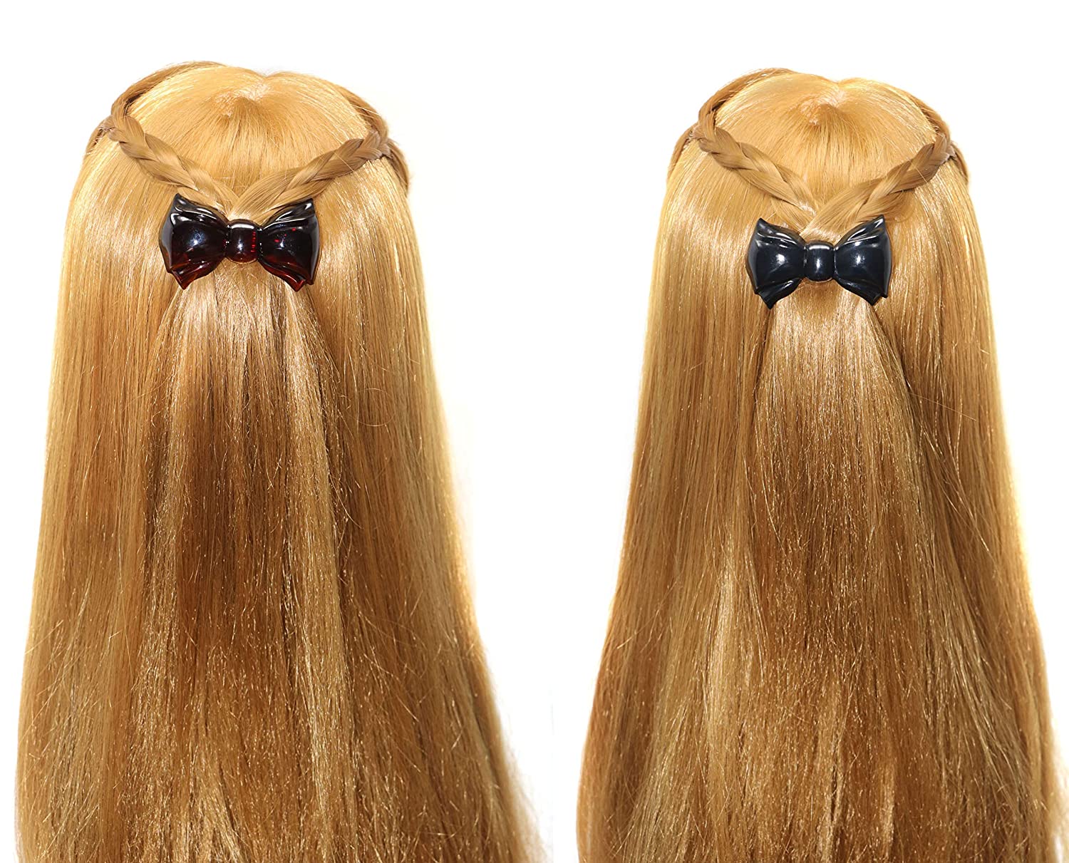 Parcelona French Angel Bow Shell Black Small 2” Cellulose Hair Clip Barrette-2