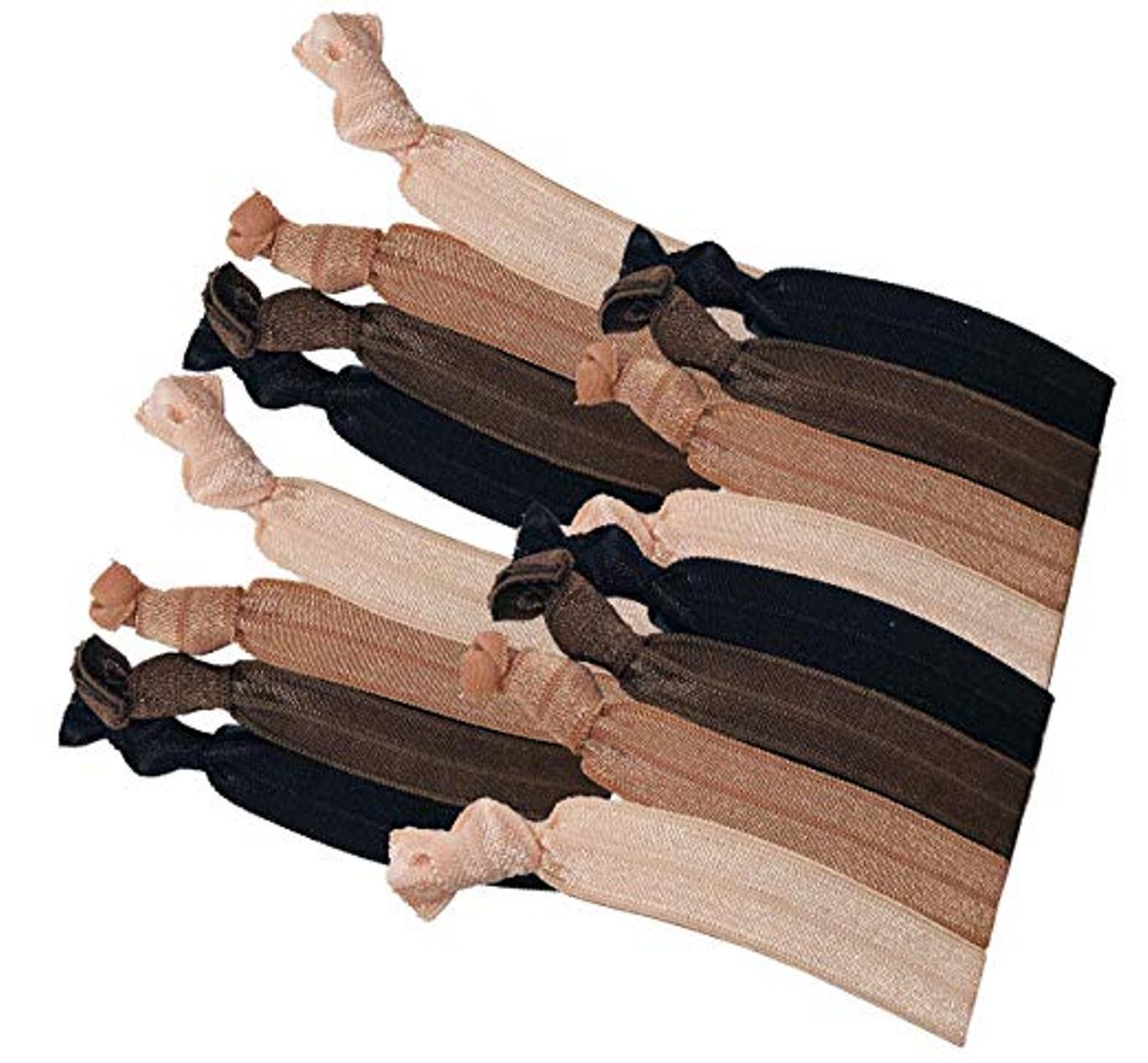 Moeni Ribbon Knot Pack of 16 Elastic Ponytail Holder Hair Ties for Girls and Wom
