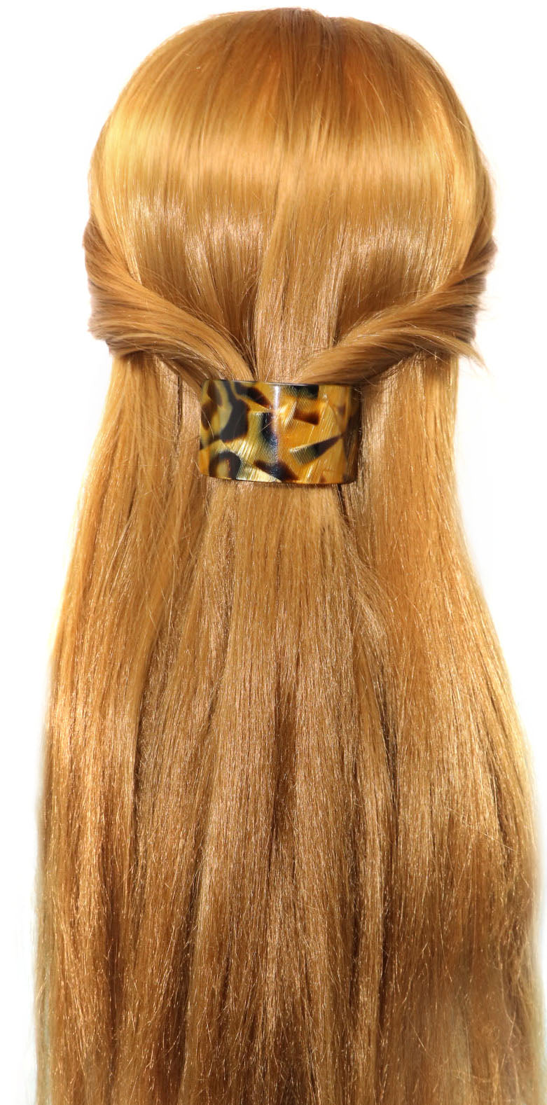 French Amie Half Circle 2 1/4" Medium Caramel Curved Handmade Hair Clip