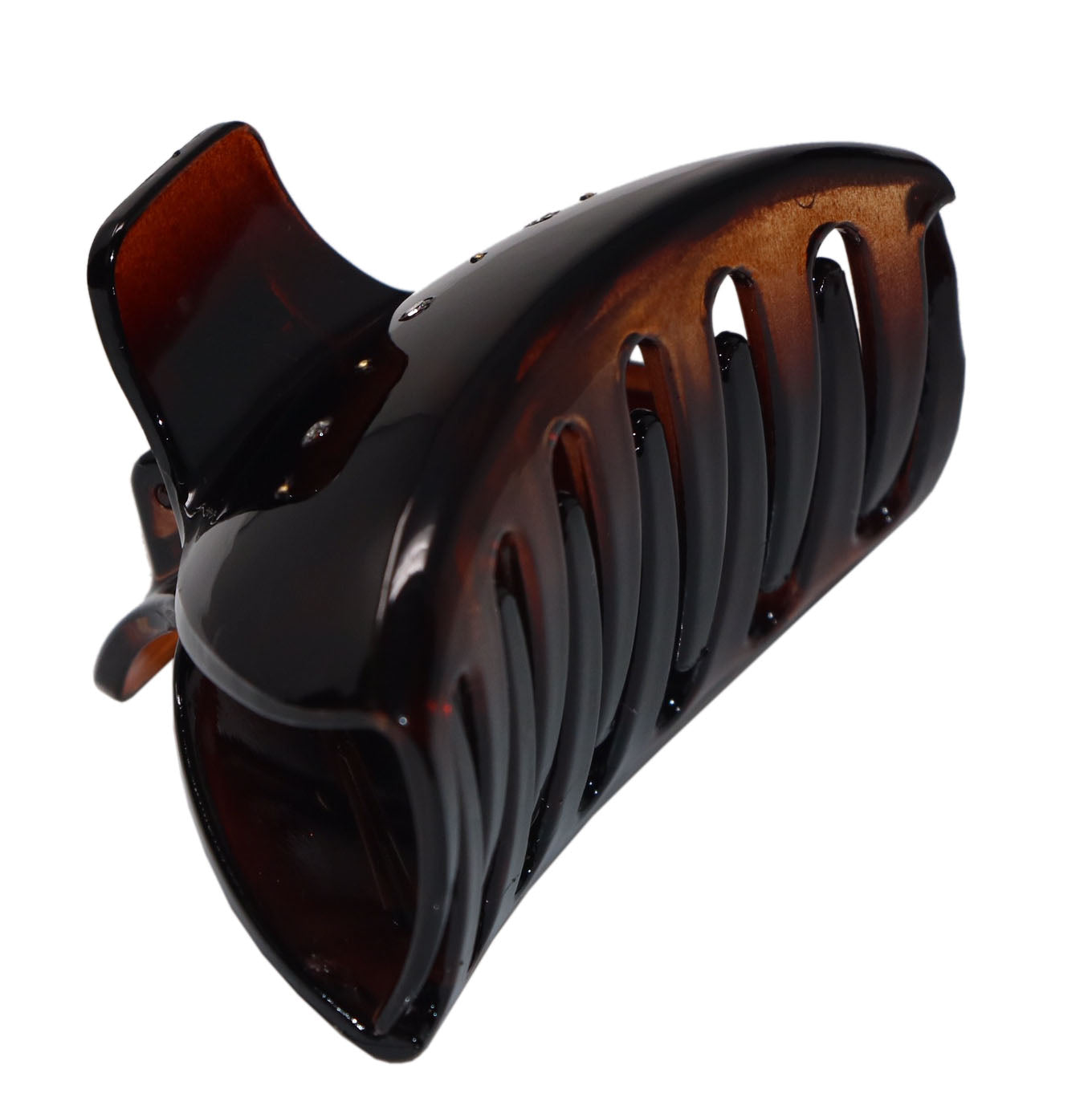 Parcelona French Fat Captain Large Flat Teeth Shell with Crystals Hair Claw