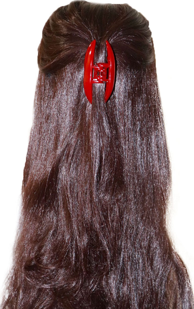 Parcelona French Lip Red Medium Hair Claw Clip for Girls and Women