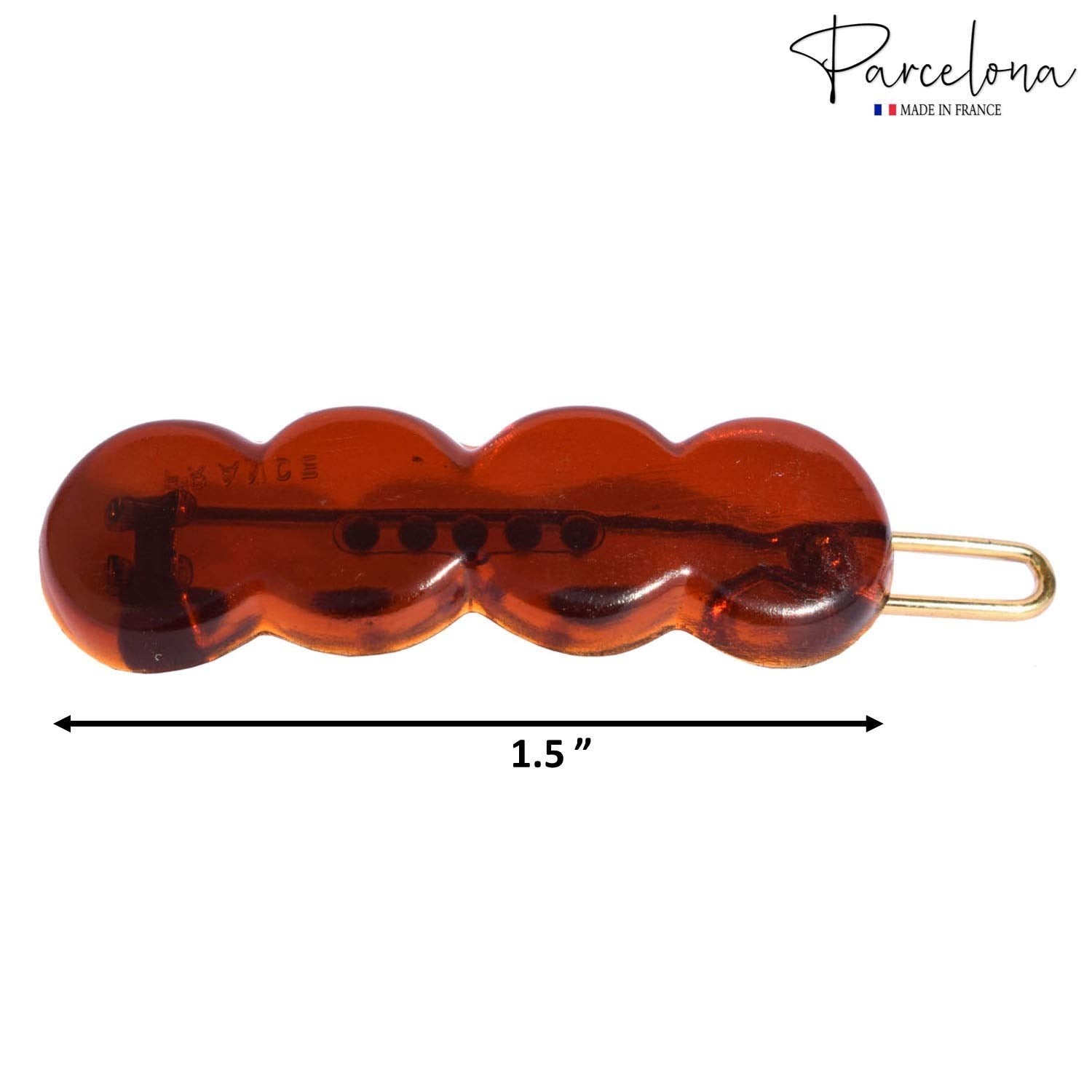 Parcelona French Circle Scallop Shell Small Set of 4 Celluloid Side Hair Clips