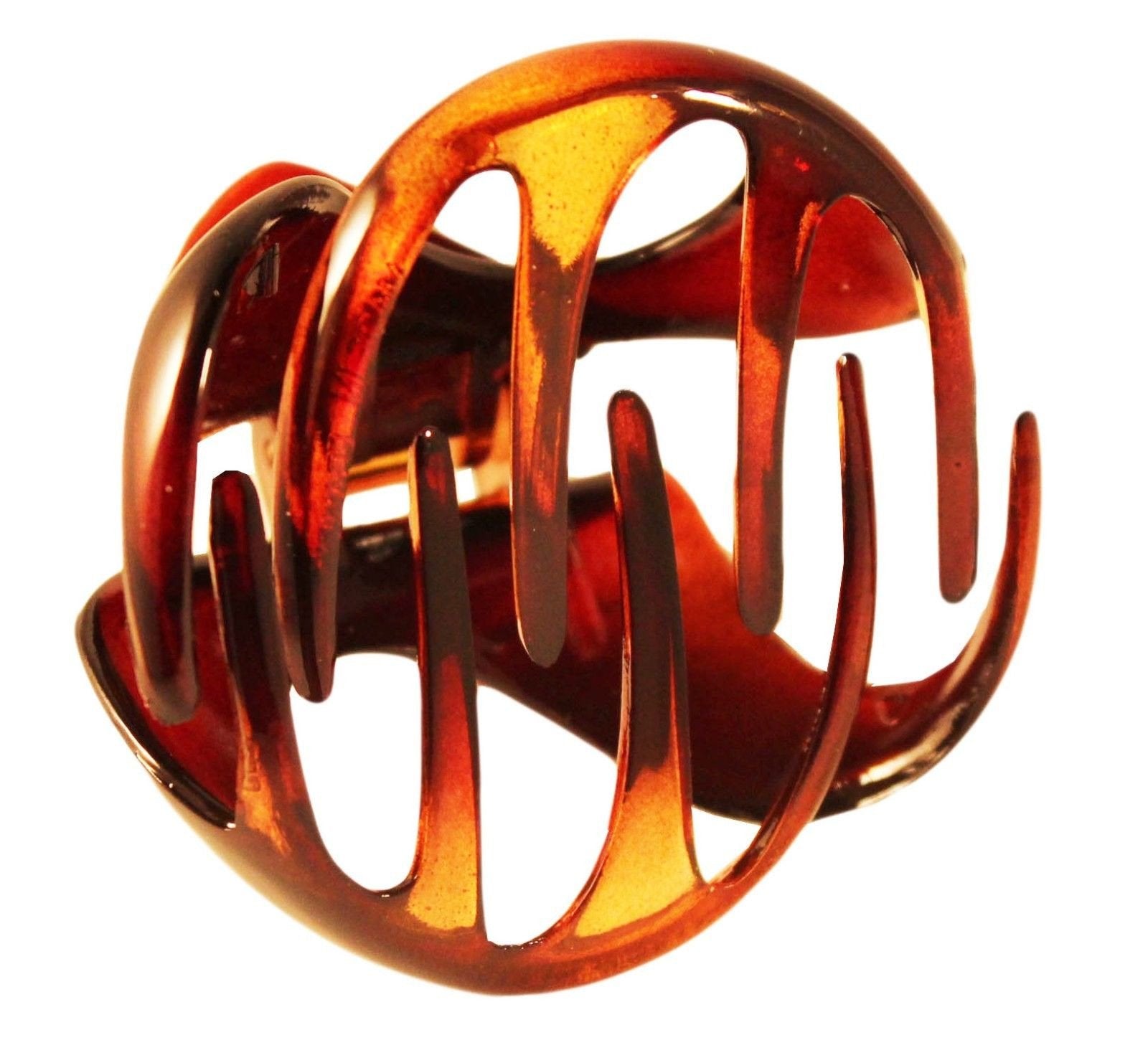 Parcelona France Open Heart Pony Medium Tortoise Shell Celluloid Hair Claw Clip-PARCELONA-ebuyfashion.com