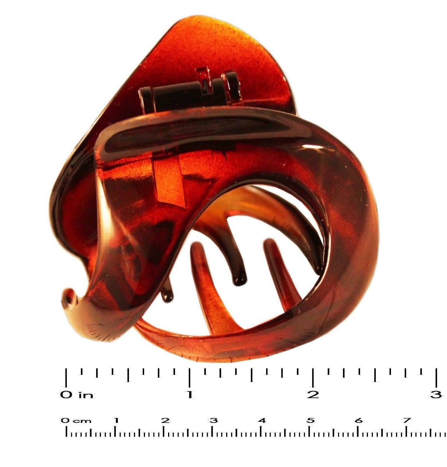 Parcelona France Open Heart Pony Medium Tortoise Shell Celluloid Hair Claw Clip-PARCELONA-ebuyfashion.com