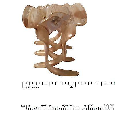 Parcelona French Classic Cream N Brown Polka Small Covered Spring Hair Claw-PARCELONA-ebuyfashion.com