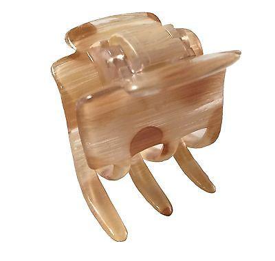 Parcelona French Classic Cream N Brown Polka Small Covered Spring Hair Claw-PARCELONA-ebuyfashion.com