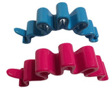 Parcelona French Crumpled Ribbon Shell Pink Black No Metal Hair Clip Barrette-Parcelona-ebuyfashion.com