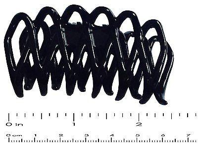 Parcelona French Dentelle Shell & Black Small Celluloid Jaw Claw Hair Clips-Parcelona-ebuyfashion.com