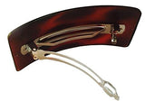 Parcelona French Elite Wide Shell Brown Large Celluloid Hair Clip Barrette-PARCELONA-ebuyfashion.com