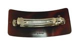 Parcelona French Elite Wide Shell Brown Large Celluloid Hair Clip Barrette-PARCELONA-ebuyfashion.com