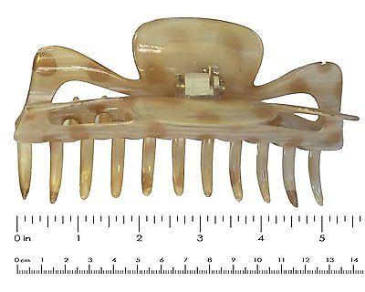 Parcelona French Extra Large Ivory Brown Covered Spring Jaw Hair Claw Clip-PARCELONA-ebuyfashion.com
