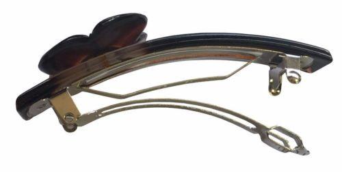 Parcelona French Flower Tortoise Shell Cellulose Medium Hair Clip Barrette-Parcelona-ebuyfashion.com