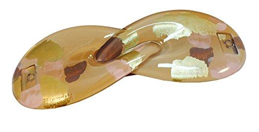 Parcelona French Hugs Pegasus Golden Pink Brown Beige Medium Hair Clip Barrette-PARCELONA-ebuyfashion.com