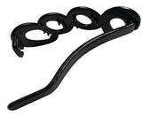 Parcelona French Large Cool Glossy Black & Shell No Metal Hair Clip Barrette-Parcelona-ebuyfashion.com