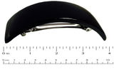 Parcelona French Large Curved Glossy Black Celluloid Acetate Hair Clip Barrette-PARCELONA-ebuyfashion.com
