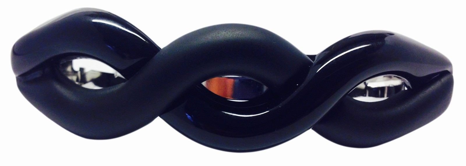 Parcelona French Medium Twist Glossy and Matte Finish Black Hair Clip Barrette-Parcelona-ebuyfashion.com