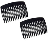 Parcelona French Nice N Simple Black 2 Pieces Cellulose Side Hair Comb Combs-PARCELONA-ebuyfashion.com
