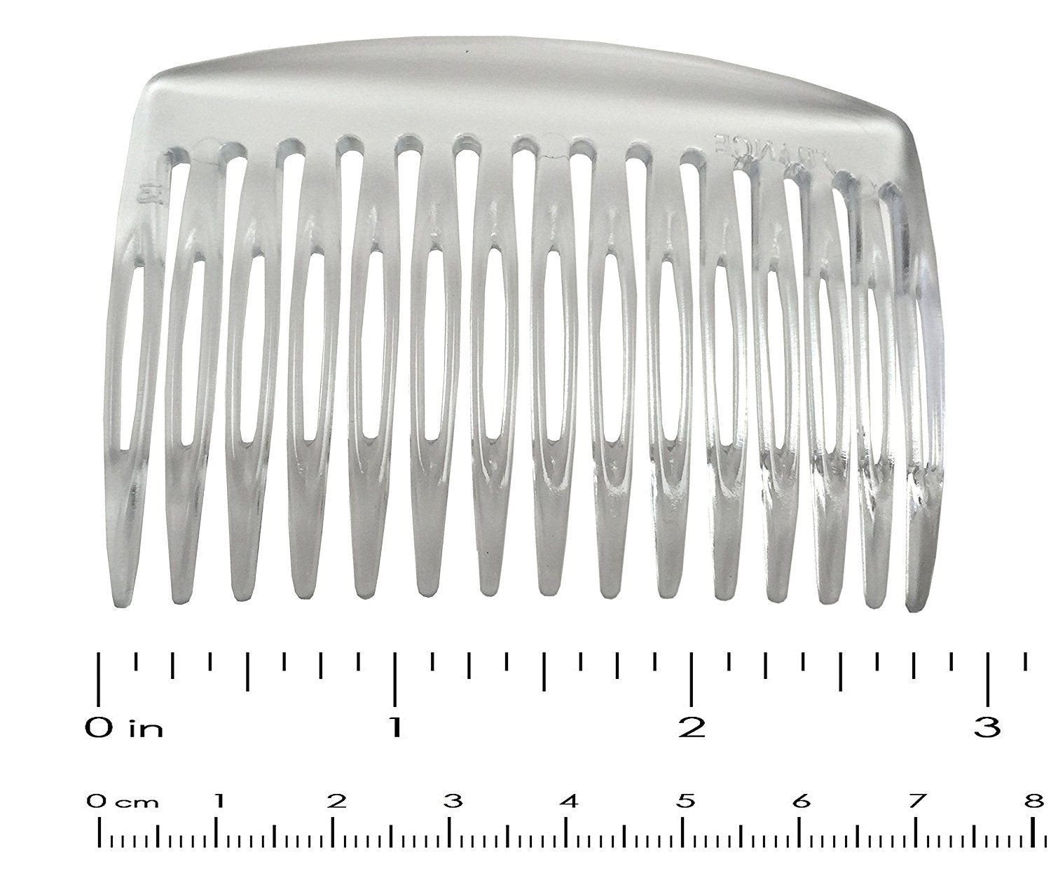 Parcelona French Nice N Simple Clear 2 Pieces Cellulose Side Hair Comb Combs-PARCELONA-ebuyfashion.com