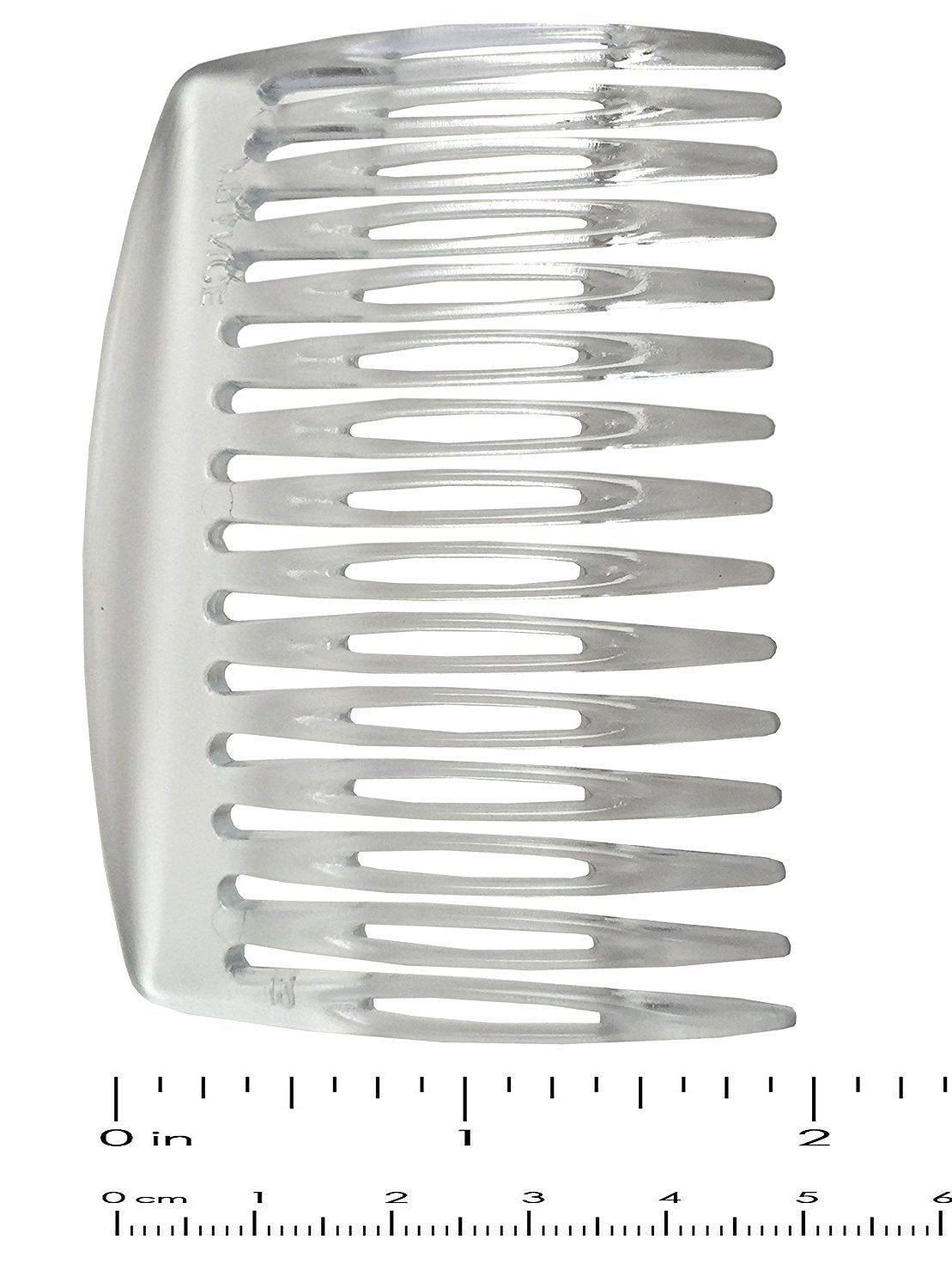 Parcelona French Nice N Simple Clear 2 Pieces Cellulose Side Hair Comb Combs-PARCELONA-ebuyfashion.com